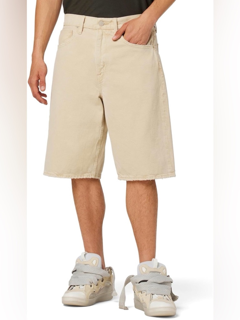 Hudson Jeans Men’s Beige Flat-Front Shorts